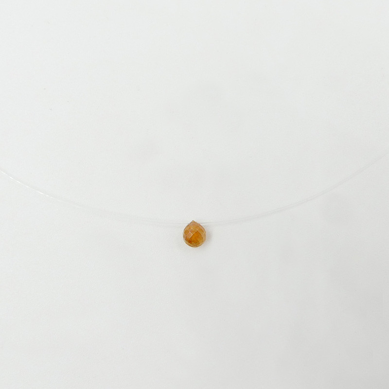 Collier Nylon Goutte Diamant Orange