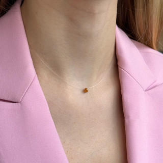 Collier Nylon Goutte Diamant Orange