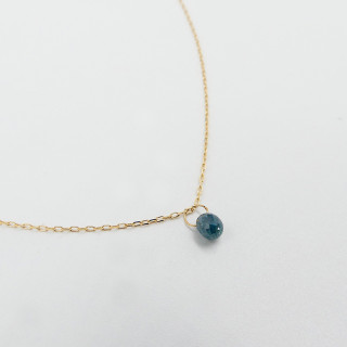 Collier Or 18 carats Goutte Diamant bleu
