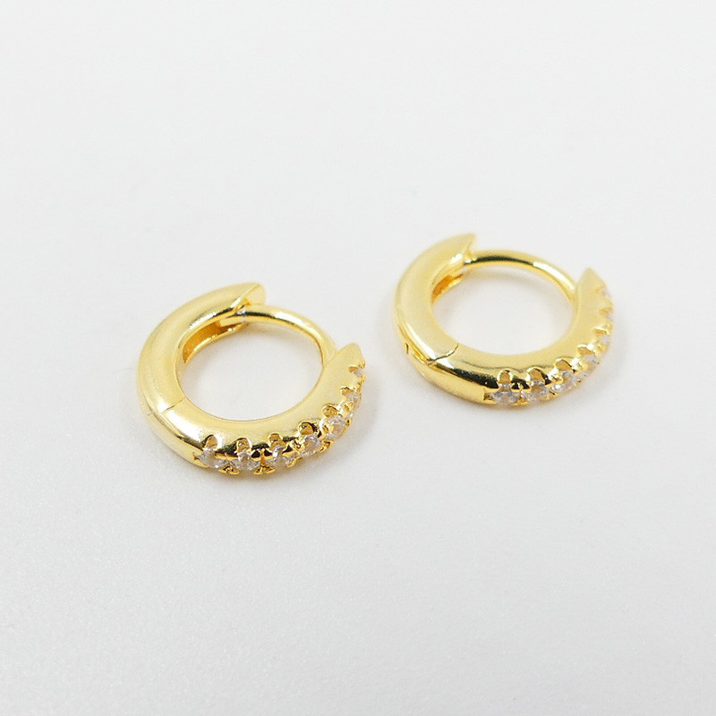 Mini Créoles Dorées Strass 8mm