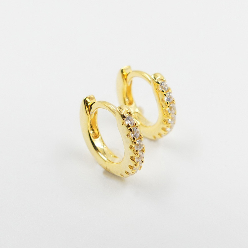 Mini Créoles Dorées Strass 8mm