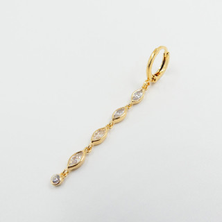 Boucles à l'unité Plaqué Or pendantes marquises strass