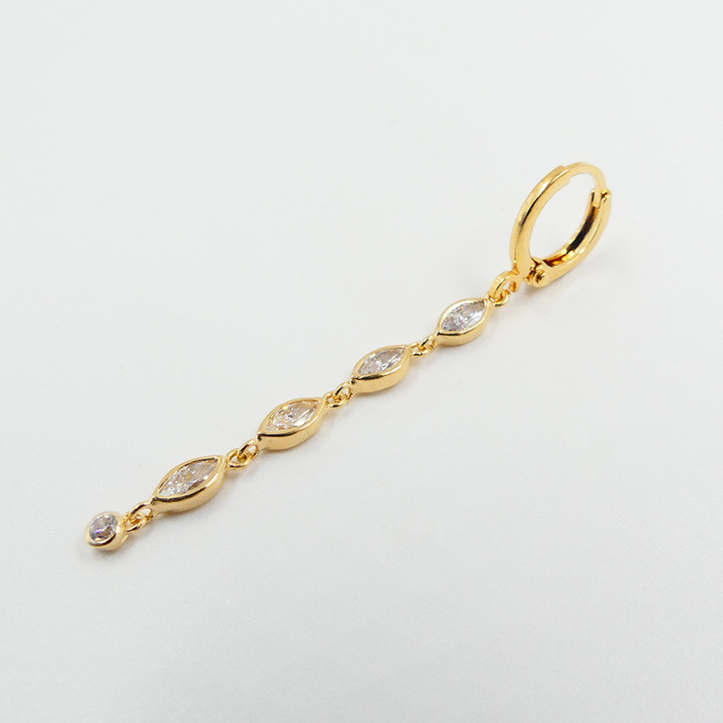 Boucles à l'unité Plaqué Or pendantes marquises strass