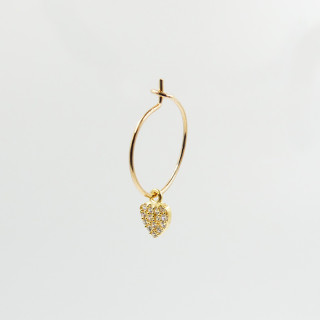 Boucle à l'unité petit coeur Strass