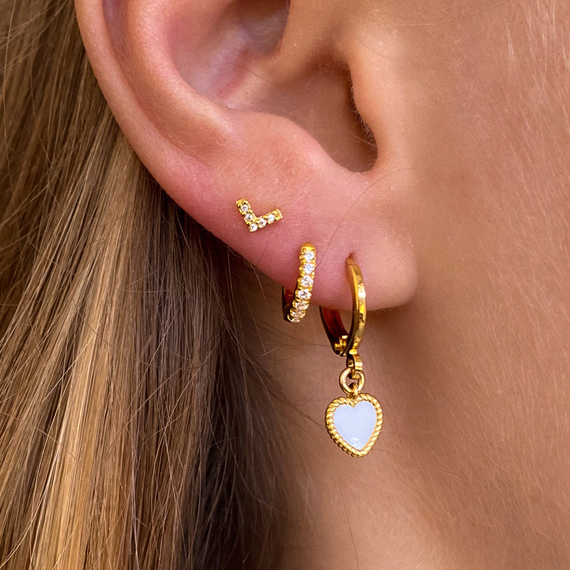 Mini Créoles Dorées Strass 8mm