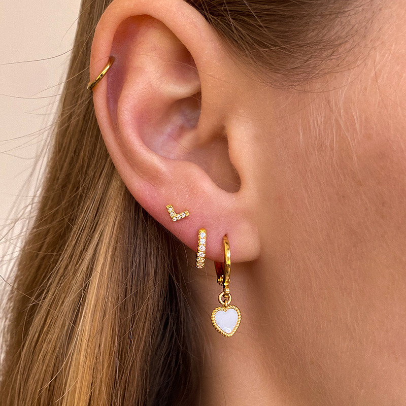 Mini Créoles Dorées Strass 8mm