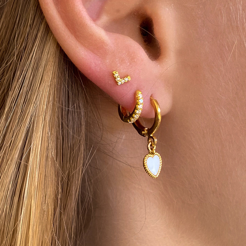 Mini Créoles Dorées Strass 8mm