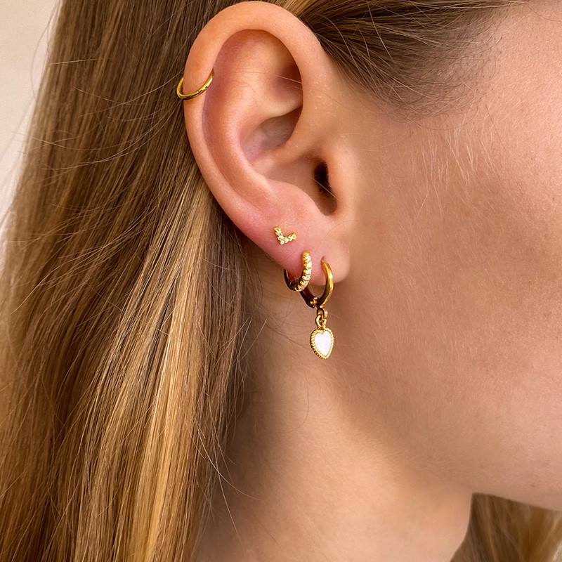 Mini Créoles Dorées Strass 8mm