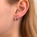 Mini Créoles Argent Strass 8mm