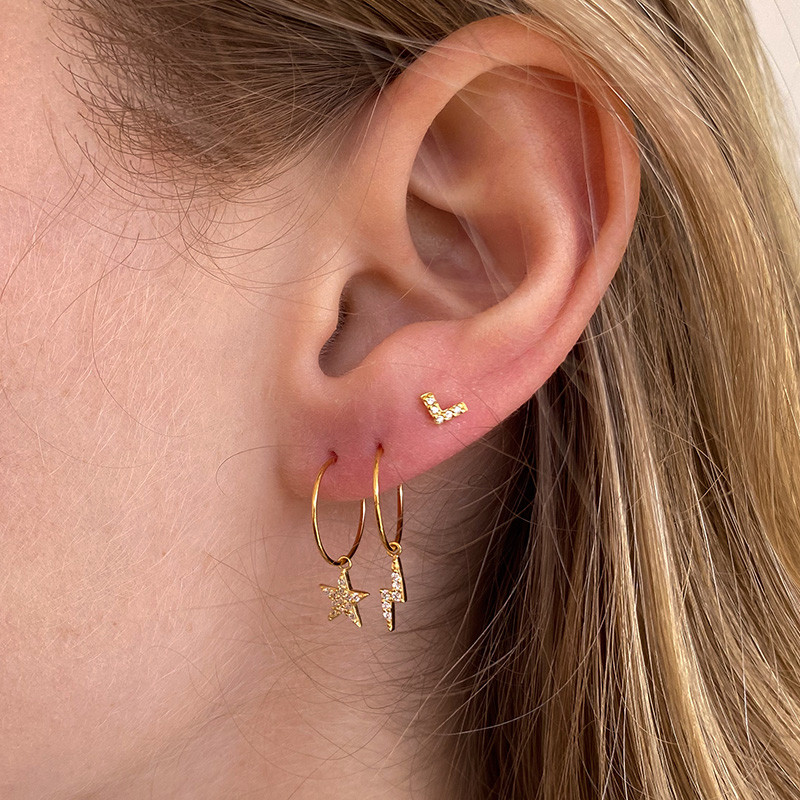 Boucle à l'unité Petit Eclair Strass