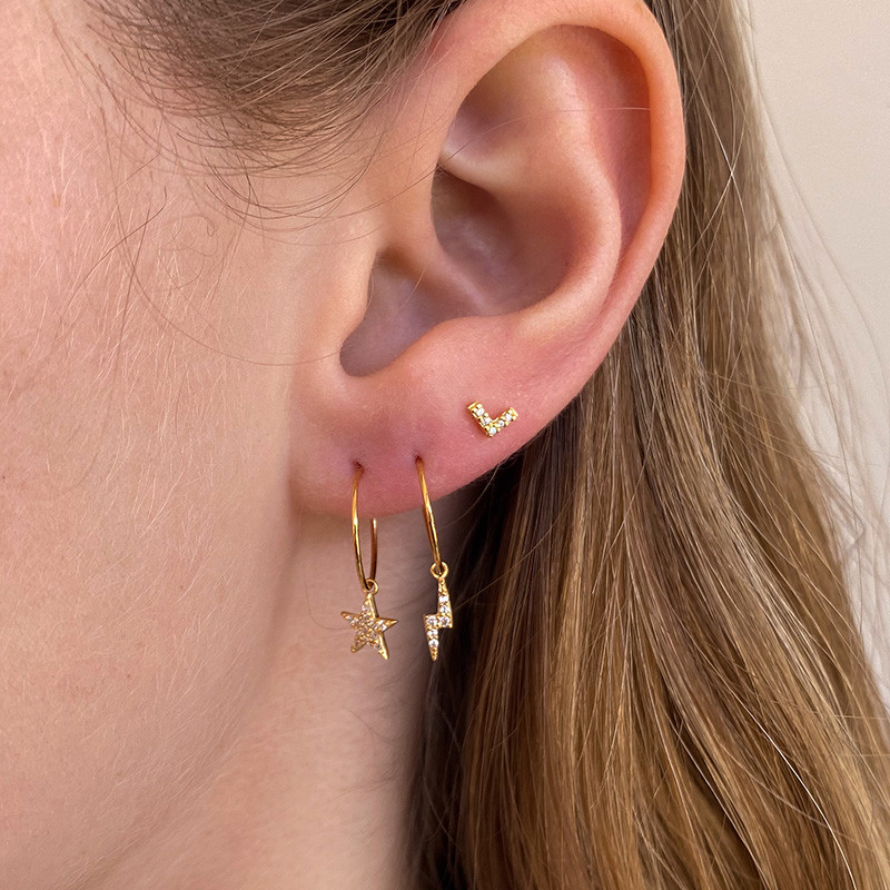 Boucle à l'unité Petit Eclair Strass