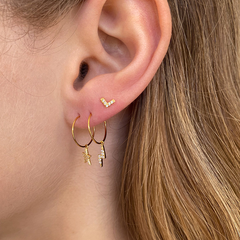 Boucle à l'unité Petit Eclair Strass