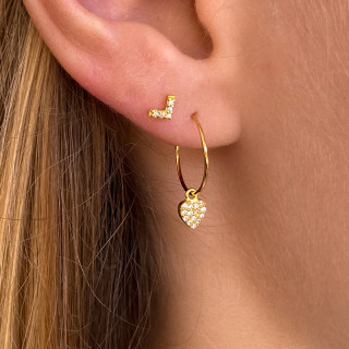 Boucle à l'unité petit coeur Strass