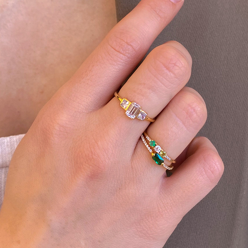 Bague Dorée Glowy Strass