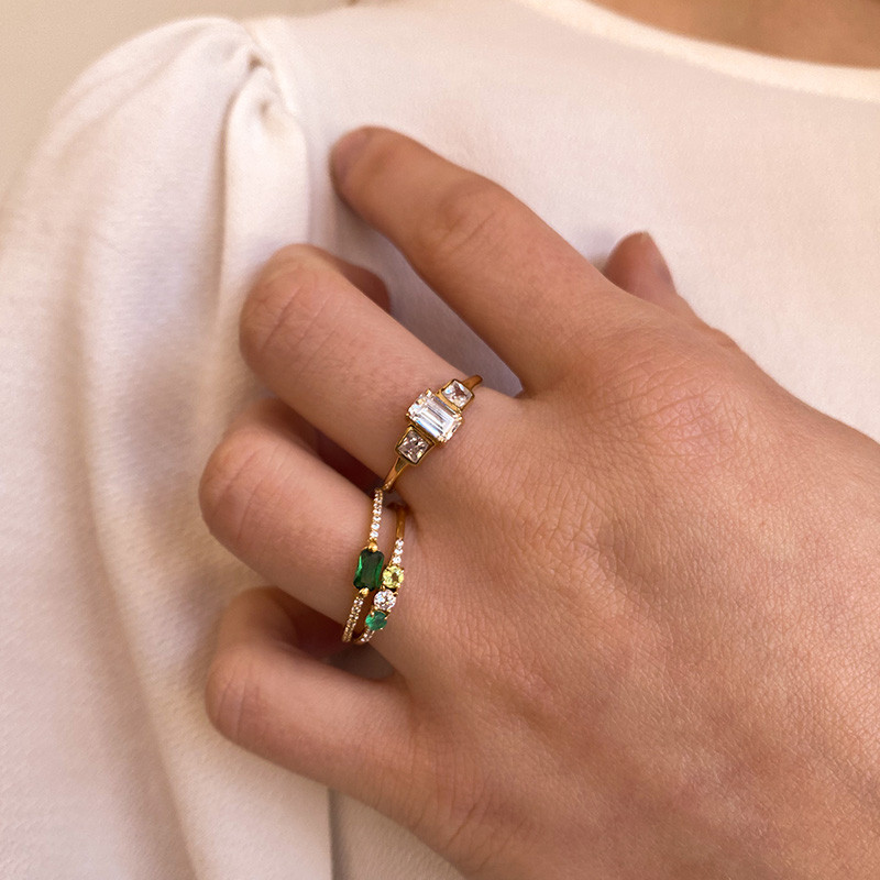 Bague Dorée Glowy Strass