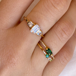 Bague Dorée Glowy Strass