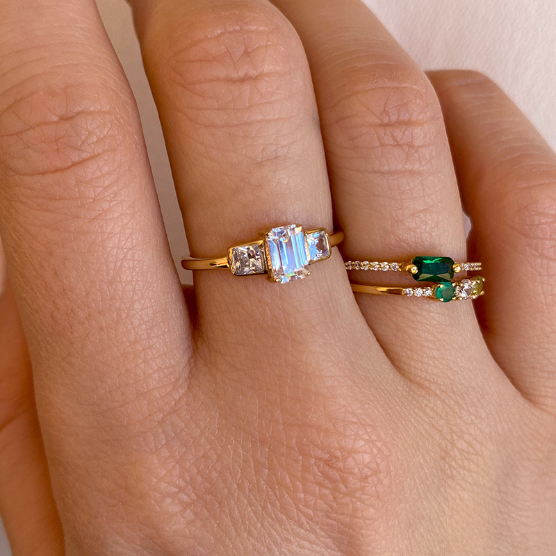 Bague Dorée Glowy Strass