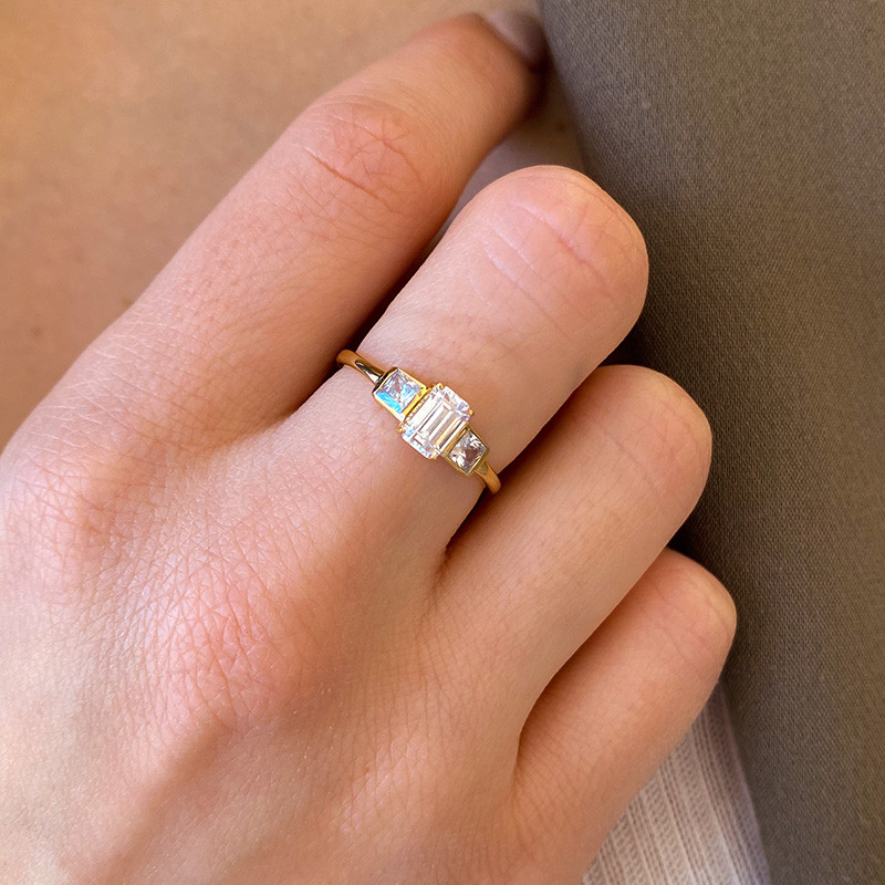 Bague Dorée Glowy Strass