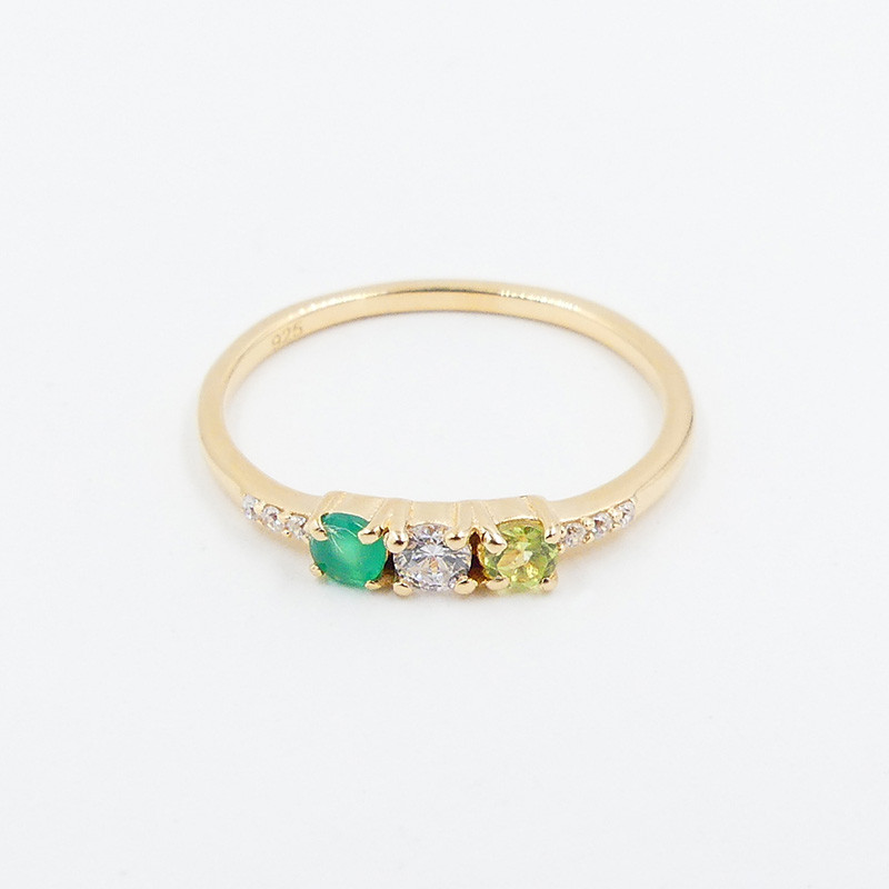 Bague Dorée Glowy trois pierres