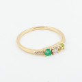 Bague Dorée Glowy trois pierres