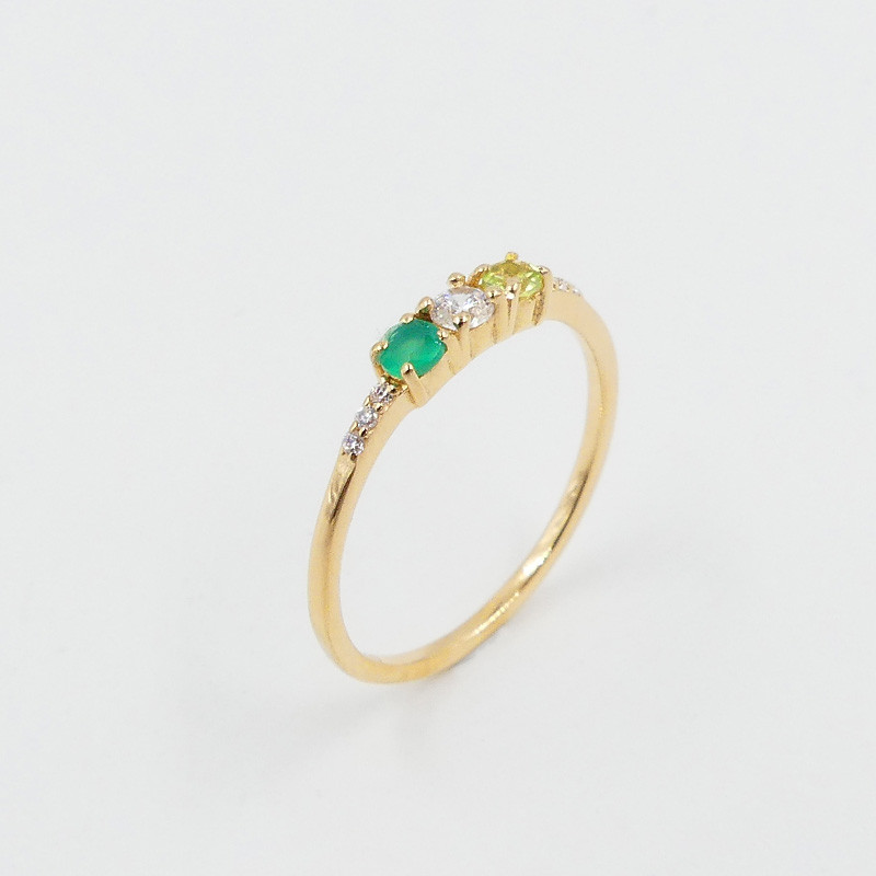 Bague Dorée Glowy trois pierres