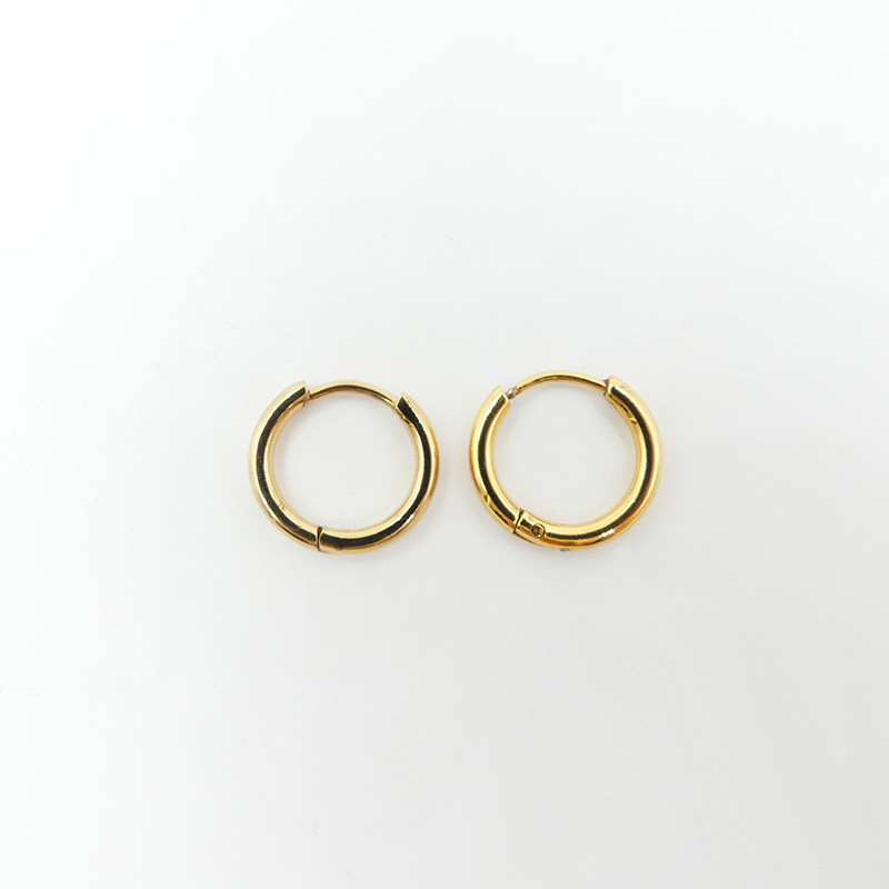 Créoles épaisses acier doré