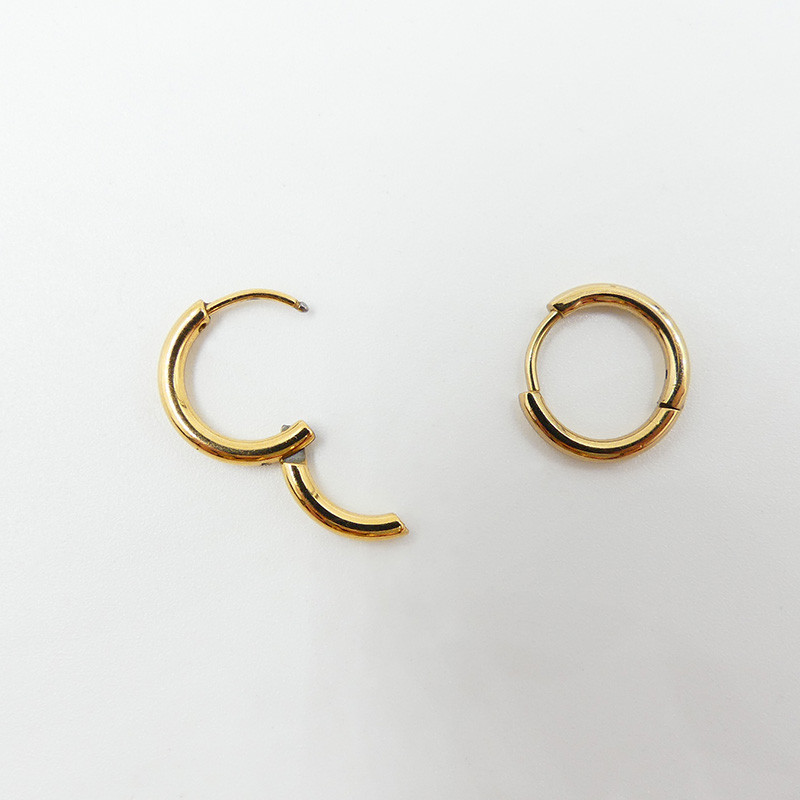 Créoles épaisses acier doré