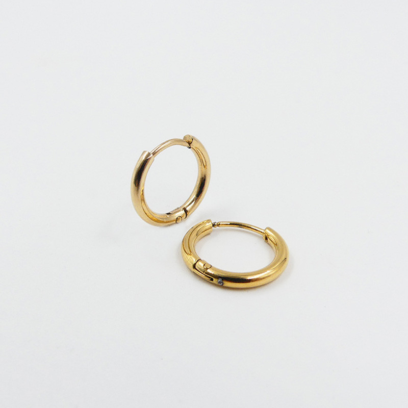 Créoles épaisses acier doré