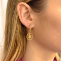 Boucles d'oreilles acier doré étoile du nord