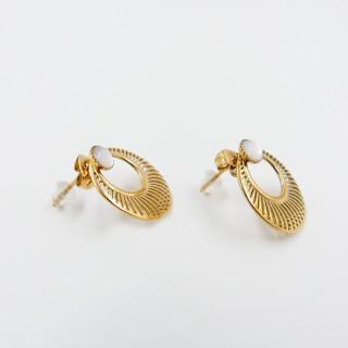 Boucles d'oreilles acier doré rondes