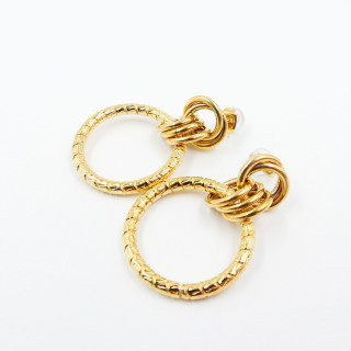 Boucles d’oreilles acier doré anneaux