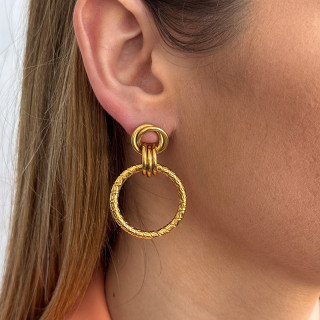 Boucles d’oreilles acier doré anneaux