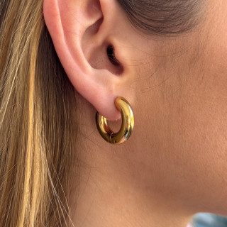 Créoles bouées 20mm acier doré