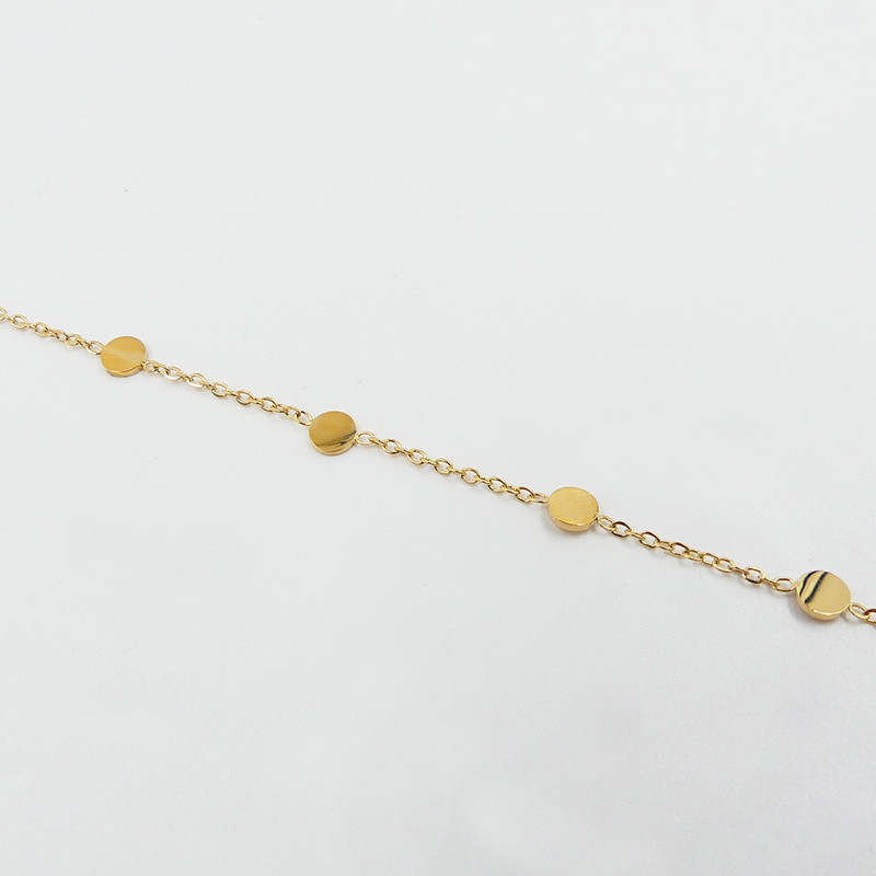 Bracelet acier doré avec pastilles