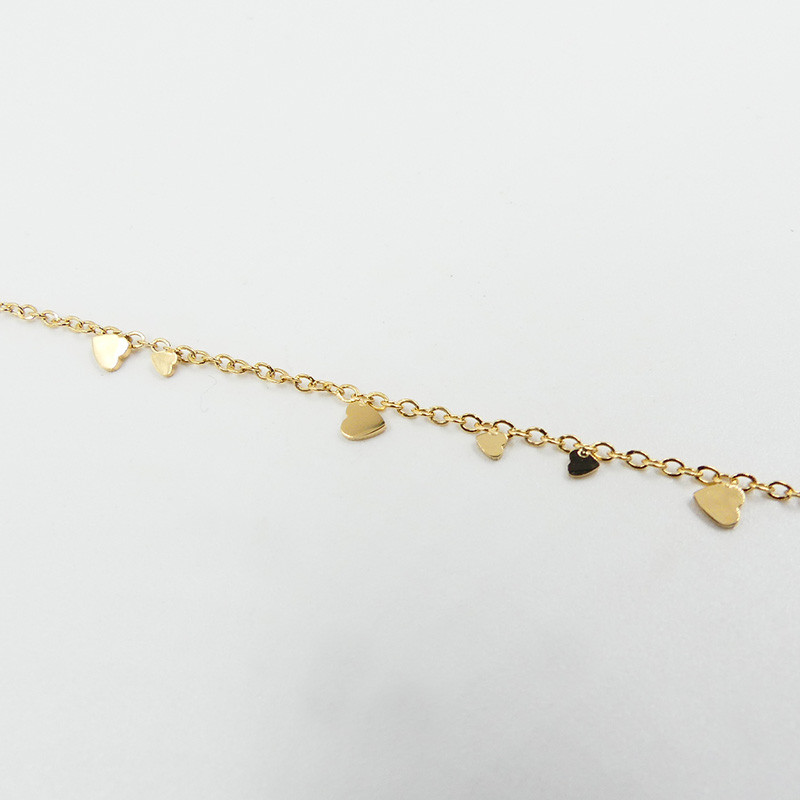 Bracelet acier doré avec petits coeurs