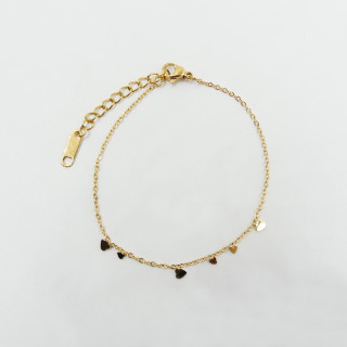 Bracelet acier doré avec petits coeurs