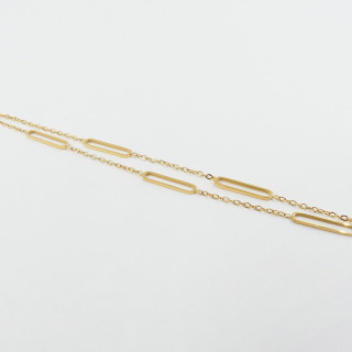 Bracelet acier doré rectangles