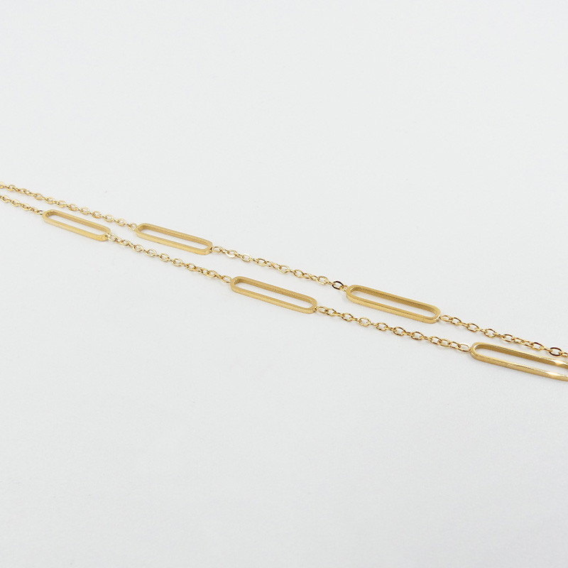 Bracelet acier doré rectangles