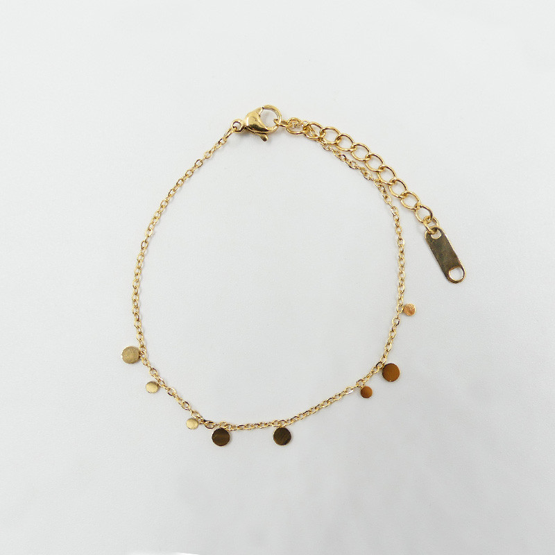 Bracelet acier doré avec pampilles