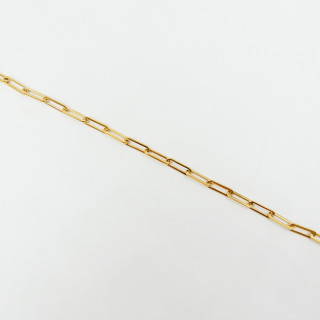 Collier acier doré maille rectangle allongée