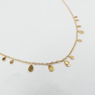 Collier acier doré avec pampilles