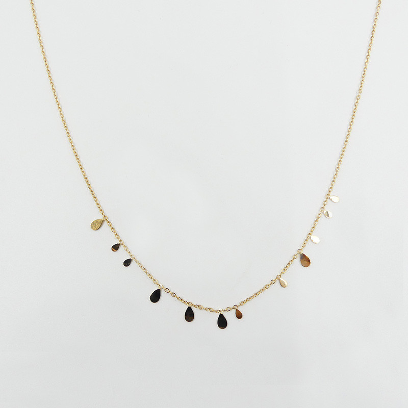 Collier acier doré avec pampilles