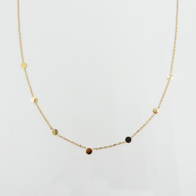 Collier acier doré avec pastilles