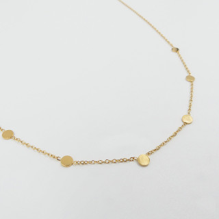 Collier acier doré avec pastilles