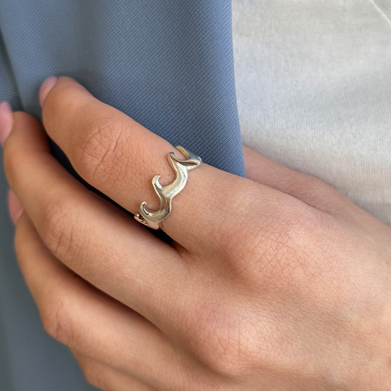 Bague Argent Ocean Wave