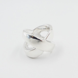 Bague Argent large croisée