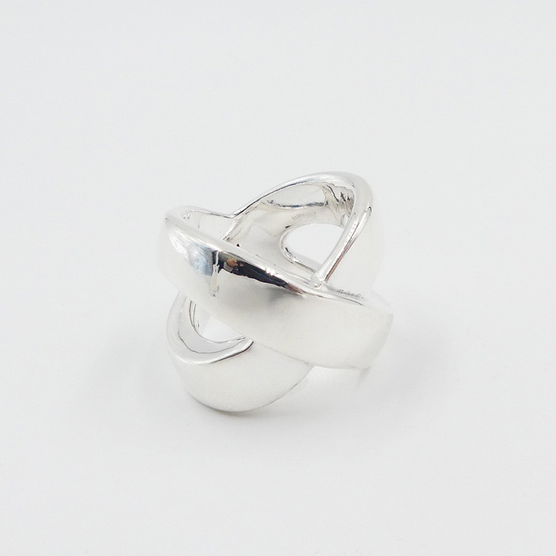 Bague Argent large croisée