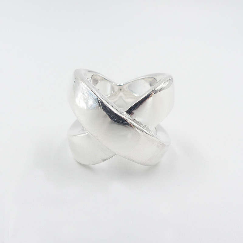 Bague Argent large croisée