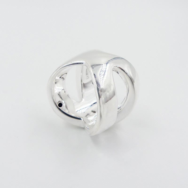 Bague Argent large croisée