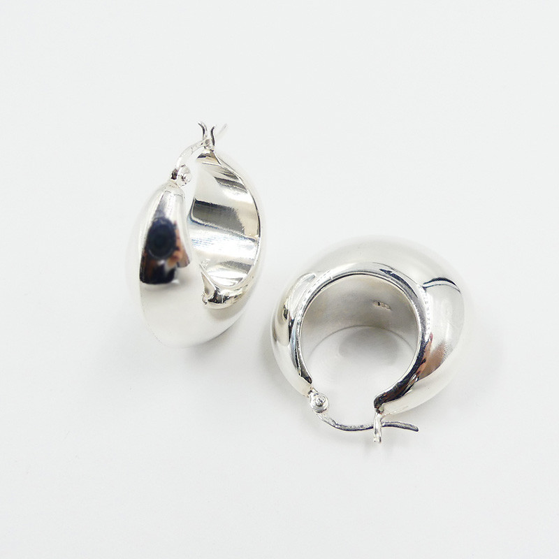 Créoles Argent Bouées miroir